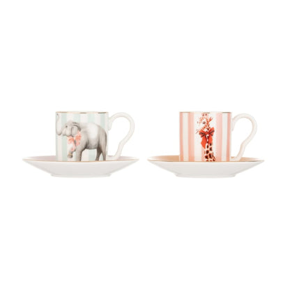 Yvonne Ellen Espressotasse &amp;amp; Untertasse Set/2 - Tiere