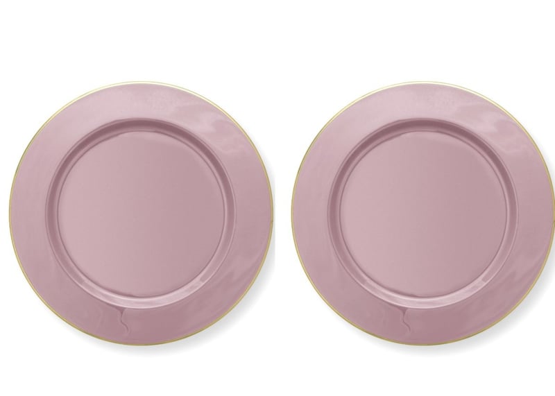 Pip Studio Lily &amp; Lotus bord Lila set van 2 - metaal - ⌀32cm