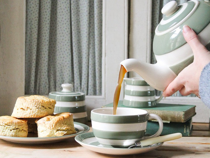 Cornishware Willow Green kop &amp; schotel 340ml