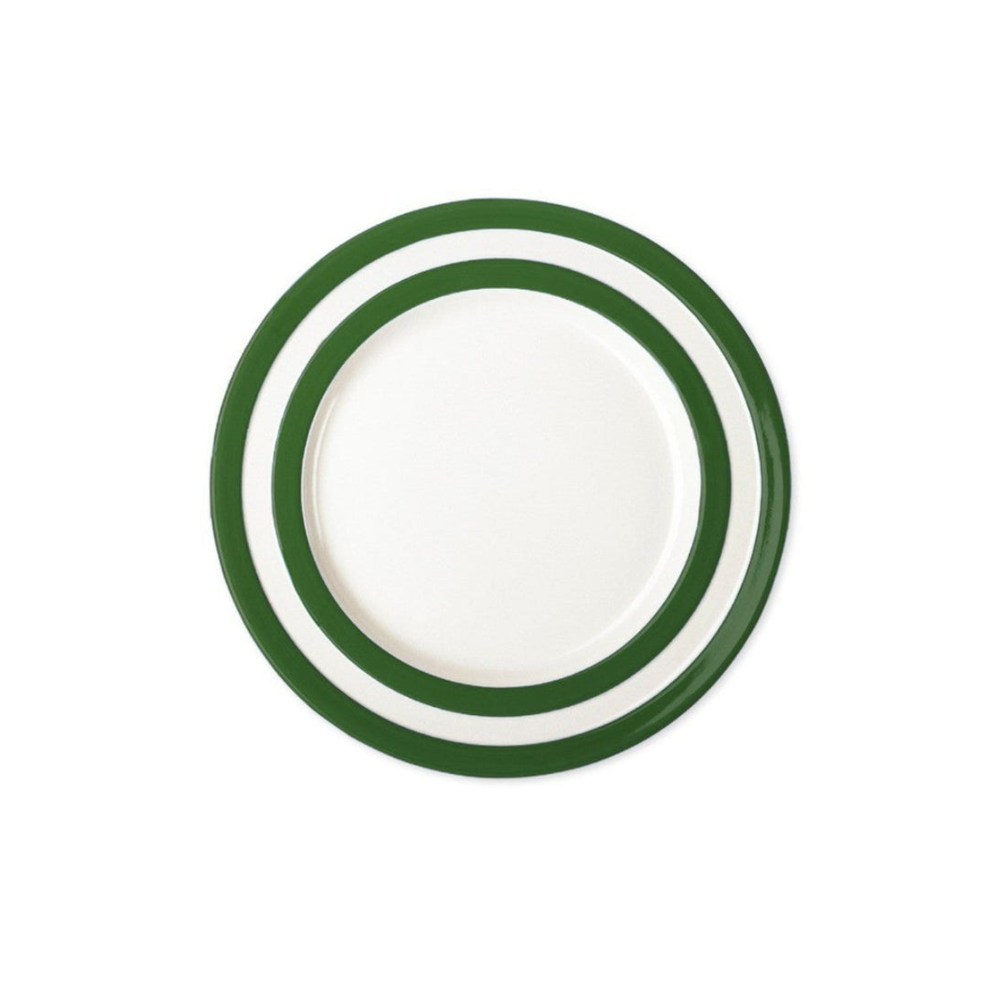 Bord 23cm groen wit gestreept van Cornishware Addergreen. Vaatwasserbestendig