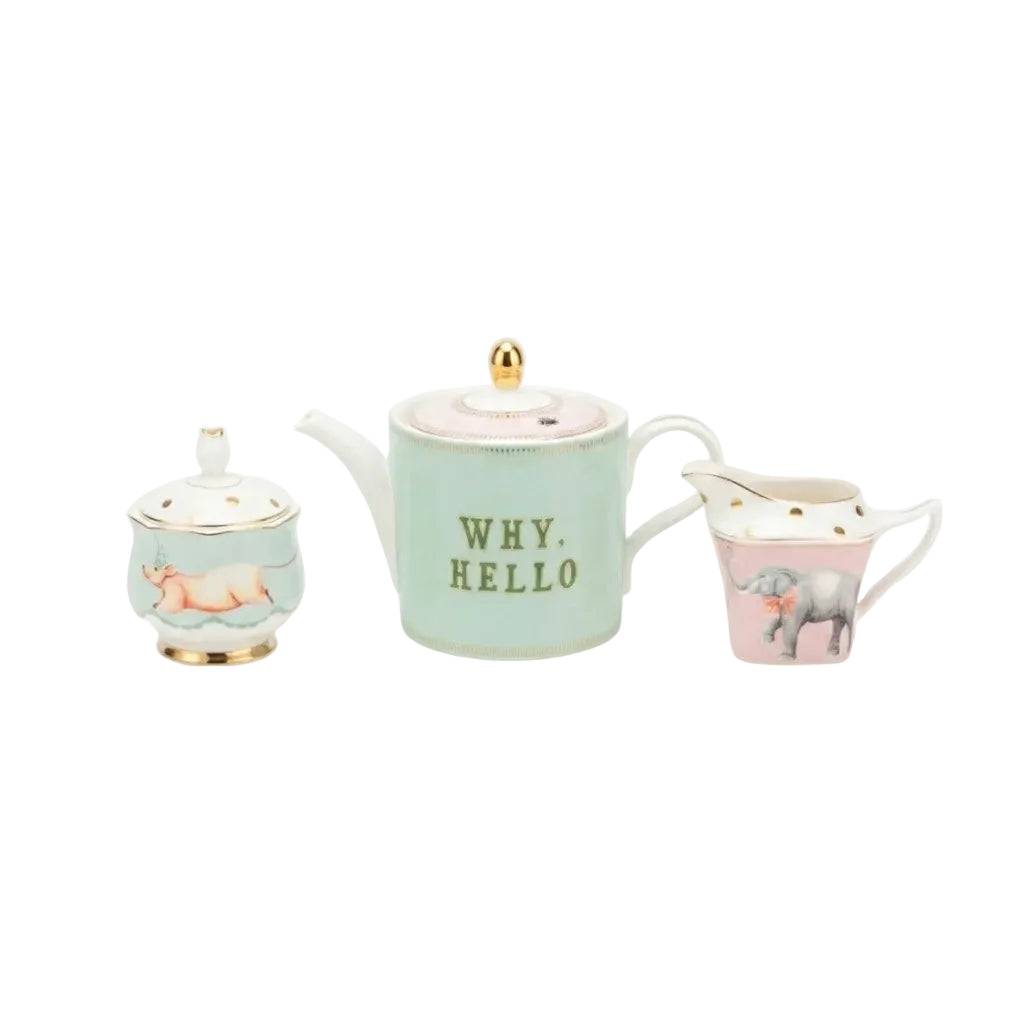 Yvonne Ellen London Theeset – Theepot, Melkkannetje &amp; Suikerpot