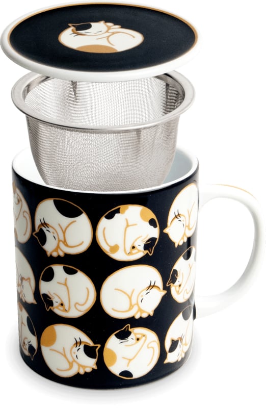 Edo Japan Teetassenset Katze Schwarz - 350 ml