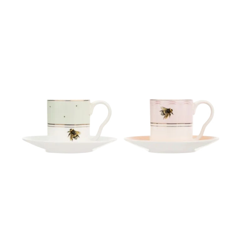 Yvonne Ellen London Espresso kop &amp; schotel set/2 - Slogan