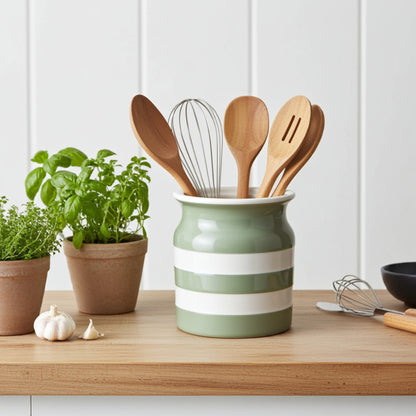 Cornishware Willow Green Utensil Jar 84cl