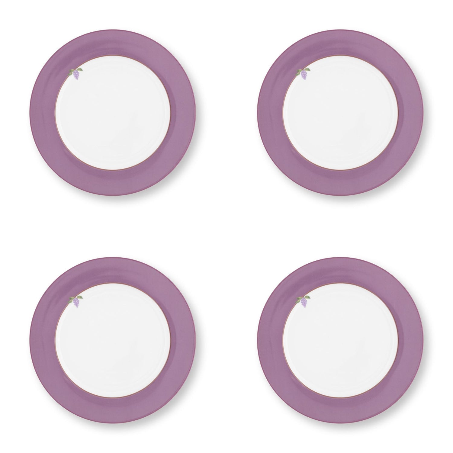 Dinerborden set 4 personen paars lily en lotus pip studio servies 