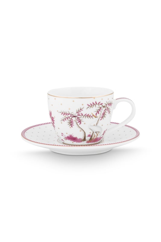 Pip Studio Jolie Pink Espresso Cup &amp;amp; Saucer Set of 2 - 120 ml