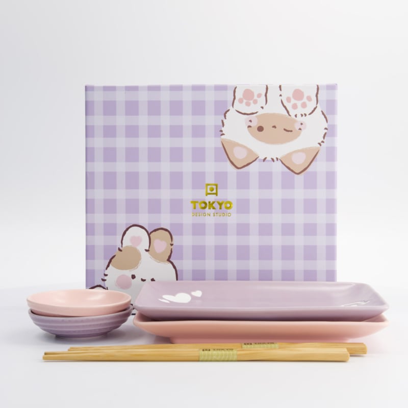 Tokyo Design Kawaii Sushiset Konijn en Kat - 2 personen