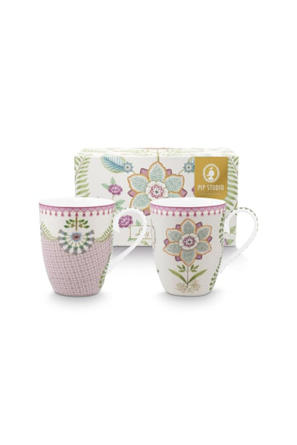 Pip Studio Lily &amp;amp; Lotus Lila set of two mugs - 350ml
