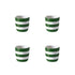 Eierdoppen groen wit gestreept Cornishware addergreen, handbeschilder. vaatwasserbestendig