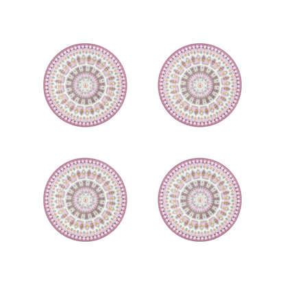 Vier lila gebaksborden van Pip Studio Lily en lotus. geometrisch patroon. Vaatwasserbestendig