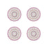 Vier lila gebaksborden van Pip Studio Lily en lotus. geometrisch patroon. Vaatwasserbestendig