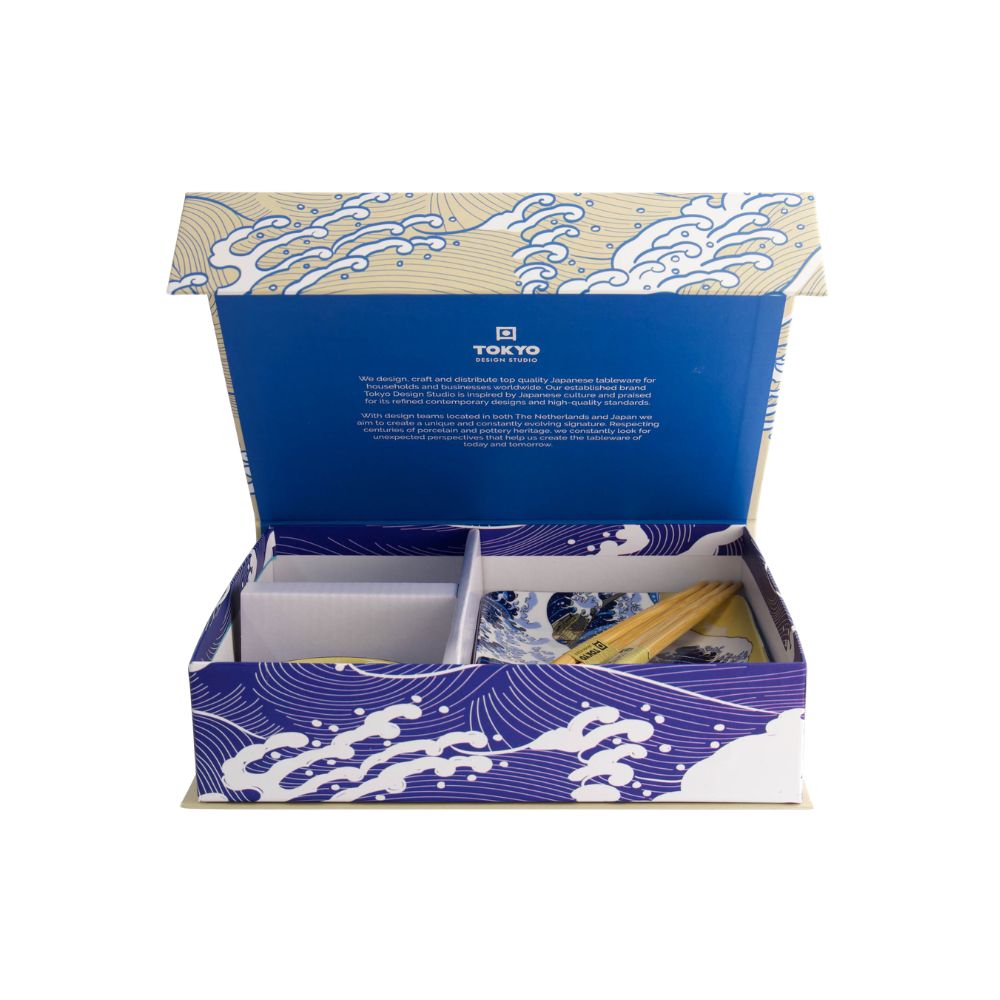 Tokyo Design Studio Hokusai Sushiset voor 2 Personen big wave  in cadeaudoos
