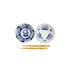 Kawaii Lucky Cat Kommen Set Blauw – Set van 2 | Tokyo Design Studio bovenkant met zicht in de kom met lucky Cat in blauw