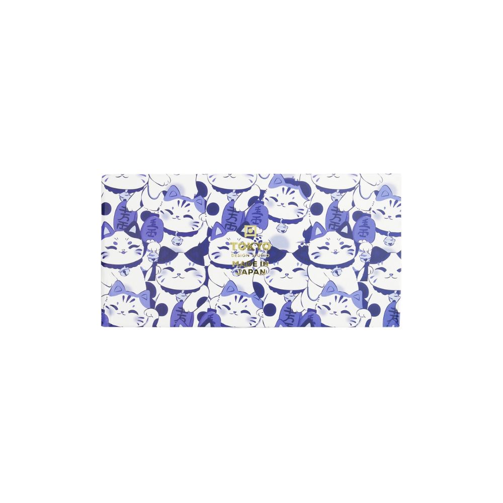 Kawaii Lucky Cat Kommen Set Blauw – Set van 2 | Tokyo Design Studio cadeaudoos
