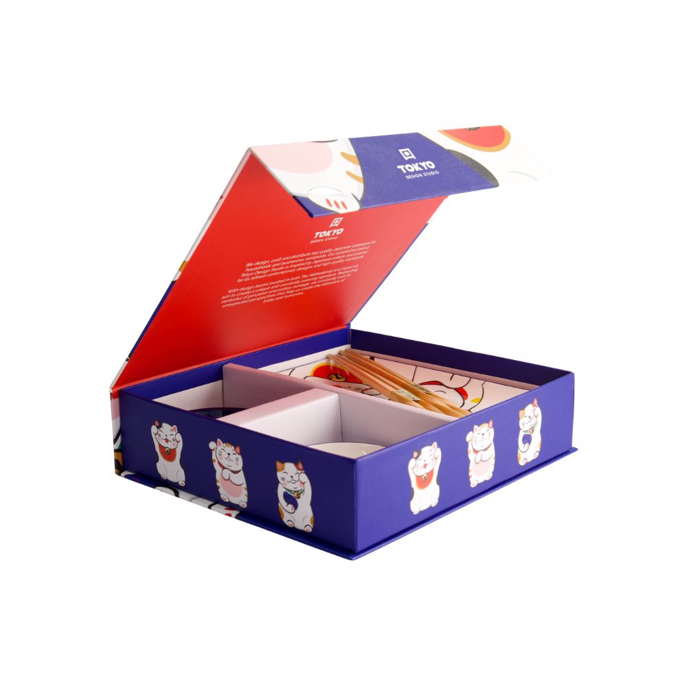 Tokyo Design Studio Kawaii Lucky Cat Sushiset voor 2 Personen in cadeaudoos