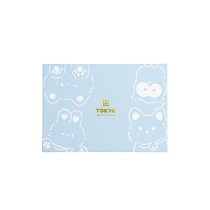 Tokyo Design Studio Set van 4 kleine mokjes pastel met kawaii dieren cadeaudoos lichtblauw met kawaii diertjes