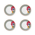 Set van vier porseleinen ontbijtborden van Pip Studio Blooming Tales Fantasy Blue