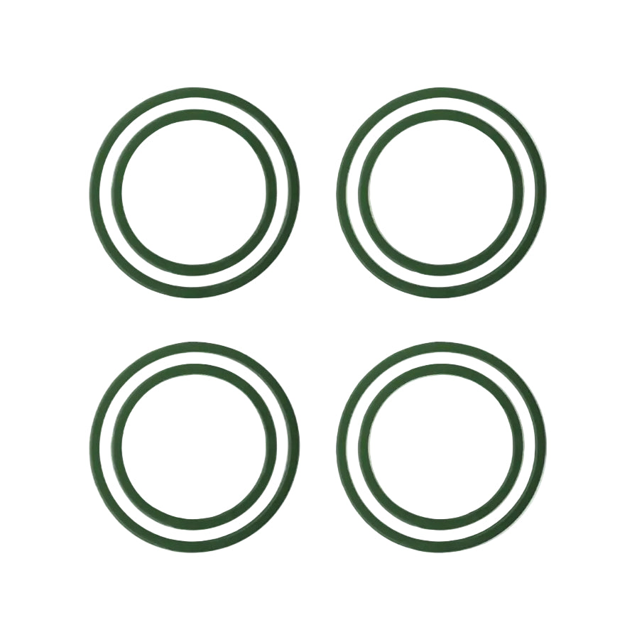 ontbijborden set van vier Cornishware Adder Green 22cm vaatwasserbestendig handbeschilderde donkergroene strepen