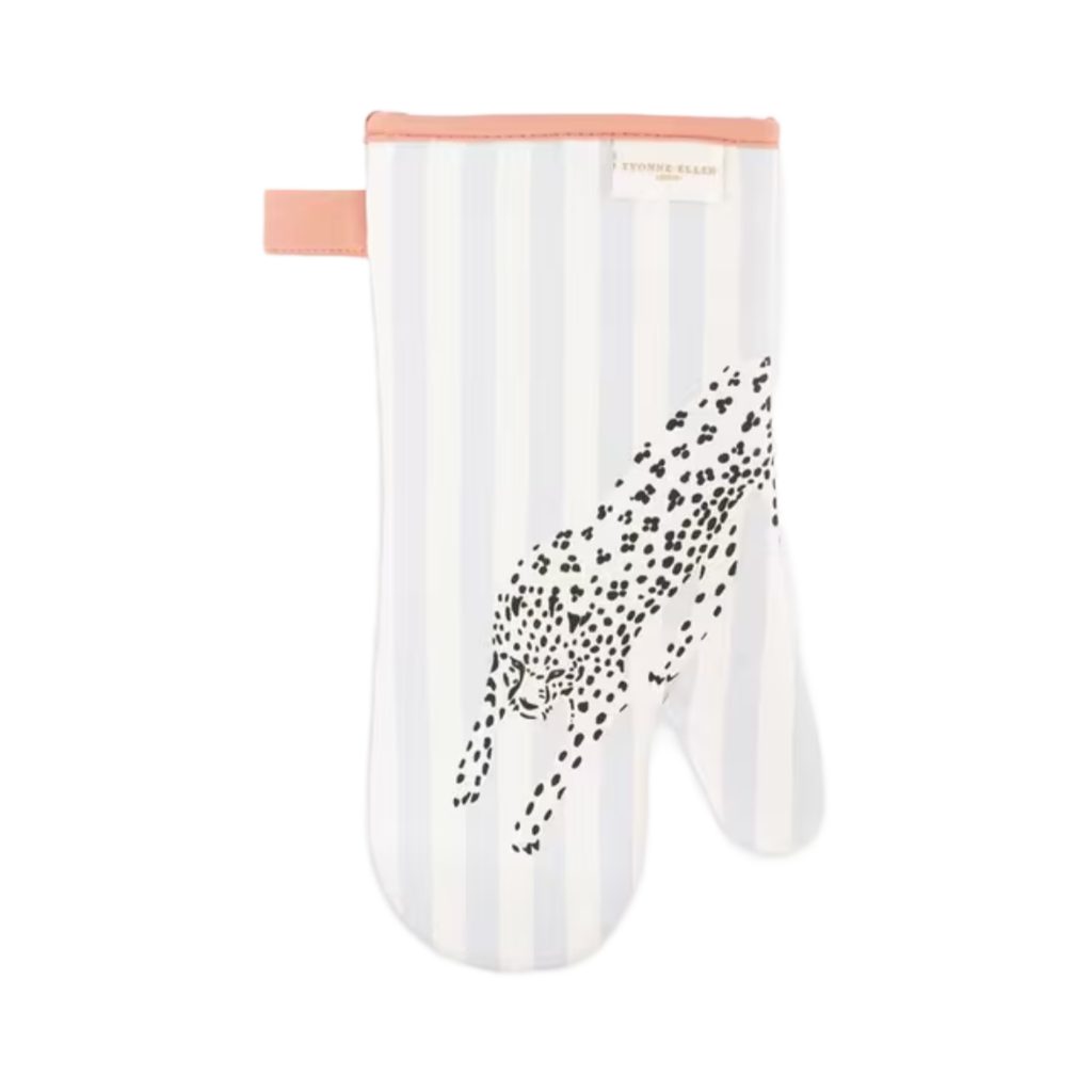 Textile bundle Yvonne Ellen London apron, oven glove and cheetah tea towel