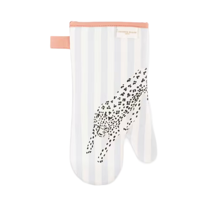 Textile bundle Yvonne Ellen London apron, oven glove and cheetah tea towel