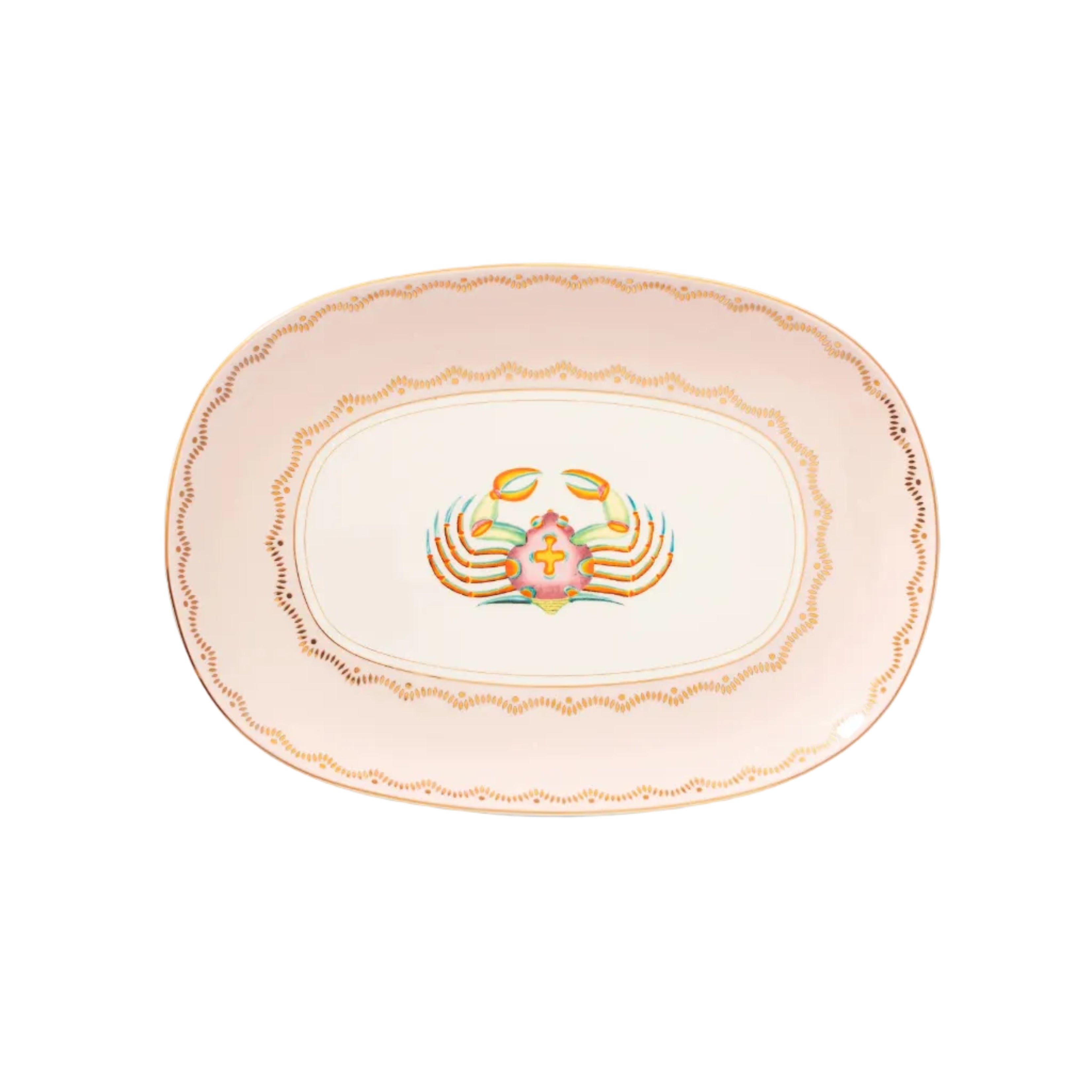 Yvonne Ellen London Ovale Porseleinen Schaal Krab - 34 x 24 cm