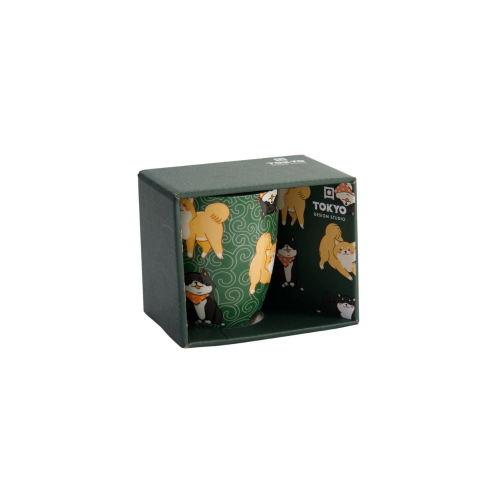 Tokyo Design Studio Kawaii Mok Shiba groen in verpakking