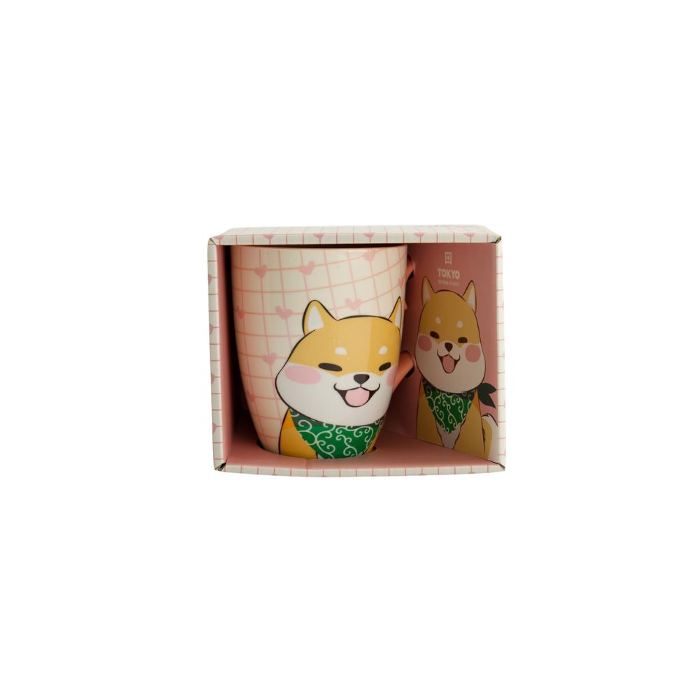 Tokyo Design Studio Kawaii Mok Shiba Roze Hart - 340 ml in verpakking