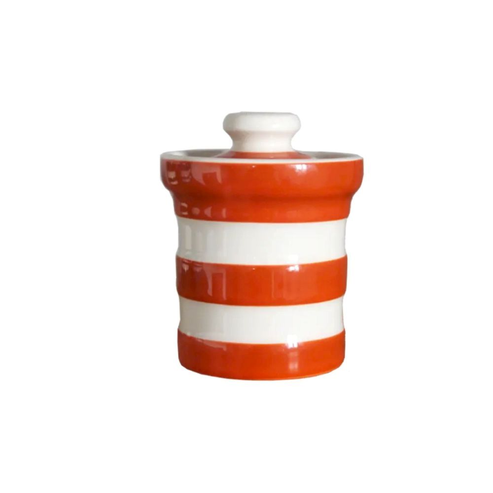 Cornishware Spice Jar oranje – handbeschilderd aardewerk kruidenpotje