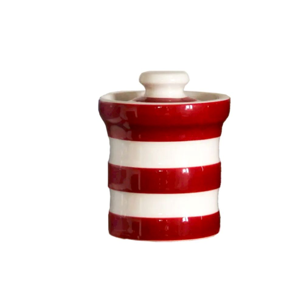 Cornishware Spice Jar rood – handbeschilderd aardewerk kruidenpotje