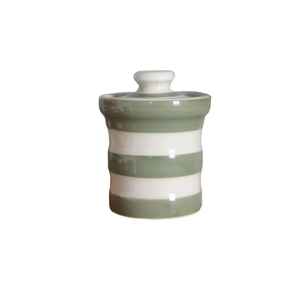 Cornishware Spice Jar Willow Green – handbeschilderd aardewerk kruidenpotje