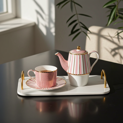 Roze tea for one set Maxwell en Williams Regency