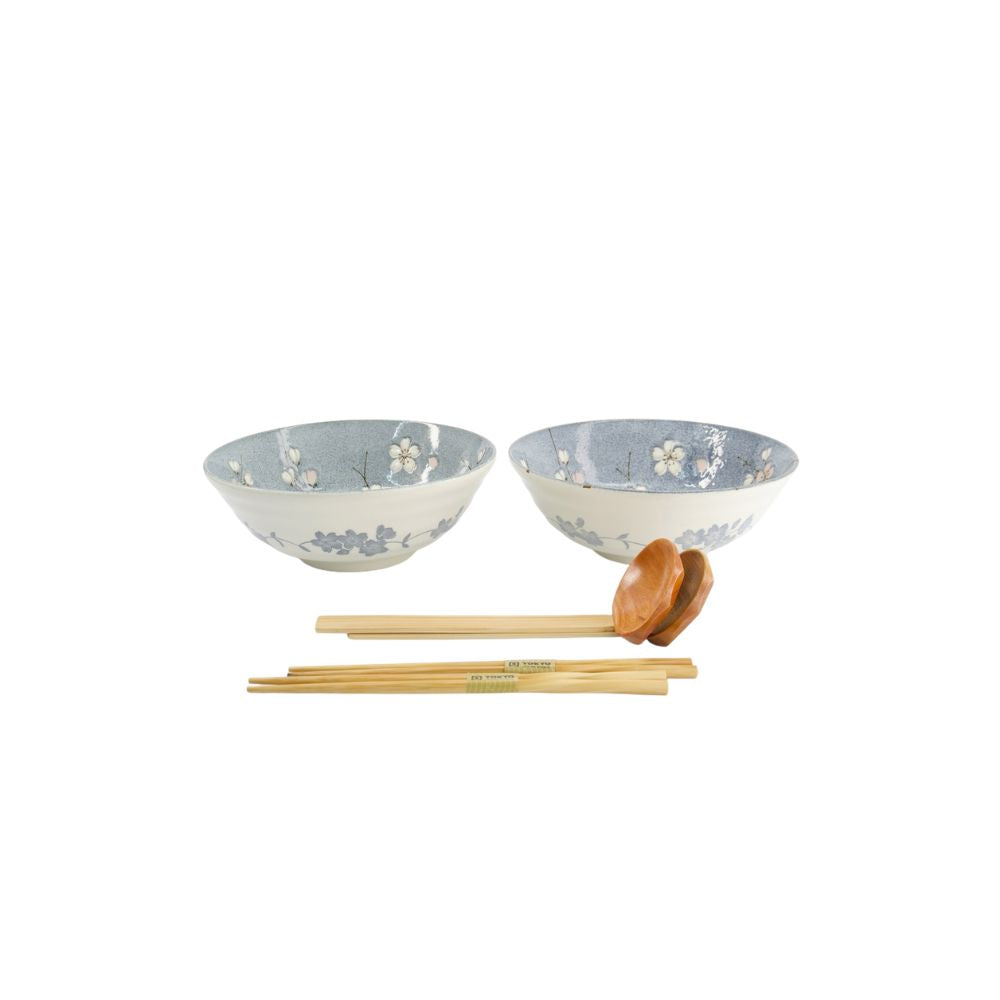 Tokyo Design Fujisakura Ramen Kom Grijs blauw Set/2 – 1000 ml zijkant